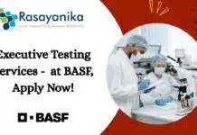 Join BASF as Executive – Chemical Engineering Apply Now! Executive Testing Services