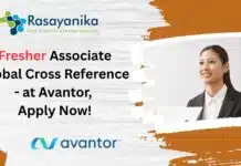 Fresher Chemistry Associate Jobs at Avantor, Apply Now! Fresher Associate Global Cross Reference