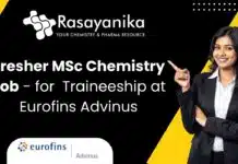 Exciting Freshers Chemistry Traineeship Opportunity at Eurofins Advinus Freshers Chemistry Traineeship at Eurofins Advinus