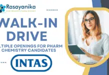 Intas Pharmaceuticals Walk-In Drive 2025 – Multiple Openings for Pharm & Chemistry Candidates Intas Walk-In Drive Vadodara – 6 July 2025 Apply Now