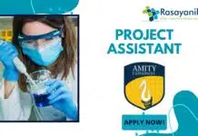 Latest Chemistry Jobs as Project Assistant at Amity University – Apply Now Latest Chemistry Jobs as Project Assistant at Amity University – Apply Now