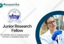 JRF Project Jobs at VIT l MSc Chemistry Candidates Apply Now JRF Project Jobs at VIT l MSc Chemistry Candidates Apply Now
