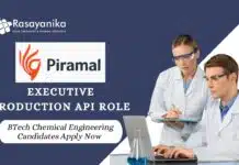 Latest BTech Chemical Engineering Jobs | Apply Now for the Executive Production API Role at Piramal Pharma Latest BTech Chemical Engineering Jobs | Apply Now for the Executive Production API Role at Piramal Pharma