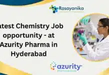 Latest Chemistry Job opportunity – at Azurity Pharma in Hyderabad, Apply Now! Latest Chemistry Job opportunity