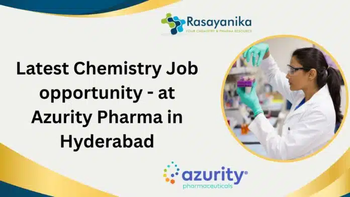 Latest Chemistry Job opportunity Latest Chemistry Job opportunity
