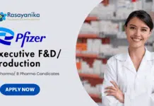 Latest MPharma/ BPharma Jobs at Pfizer| Apply Now for Executive F&D/ Production Role Latest MPharma/ BPharma Jobs at Pfizer| Apply Now for Executive F&D/ Production Role