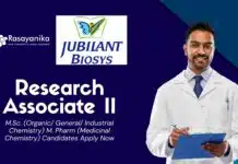 Latest MSc Chemistry Job Role as Research Associate II | Apply Now at Jubilant Biosys Latest MSc Chemistry Job Role as Research Associate II | Apply Now at Jubilant Biosys