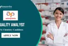 Latest QA Jobs at Asian Paints | MSc Chemistry Candidates Apply Now Chemical Sciences Jobs in QA