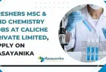 Freshers MSc & PhD Chemistry Jobs at Caliche Private Limited, Apply on Rasayanika Freshers MSc & PhD Chemistry Jobs
