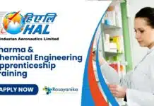 Pharma & Chemical Engineering Apprenticeship Training at HAL, Hindustan Aeronautics Limited, Apply Now Pharma & Chemical Engineering Apprenticeship Training at HAL, Hindustan Aeronautics Limited, Apply Now