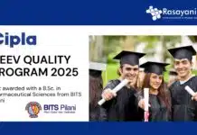 Cipla NEEV QUALITY Program 2025 – Get awarded with a B.Sc. in Pharmaceutical Sciences from BITS Pilani Cipla NEEV QUALITY Program 2025 – Get awarded with a B.Sc. in Pharmaceutical Sciences from BITS Pilani
