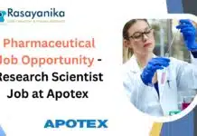 Pharmaceutical Job Opportunity – Research Scientist Job at Apotex, Apply Now! Pharmaceutical Job Opportunity