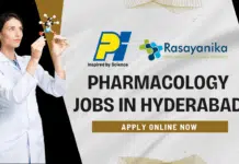 Hiring Now: M.Sc. Pharmacology Graduates at PI Health Sciences Pharmacology Jobs in Hyderabad – Biology Specialist Hiring