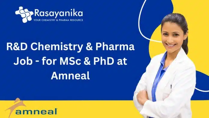 R&D Chemistry & Pharma Job R&D Chemistry & Pharma Job