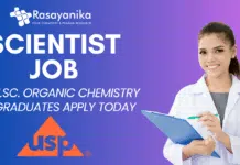Scientist Role at USP – M.Sc. Organic Chemistry Graduates Apply Today Scientist Job at USP Hyderabad Organic Chemistry Graduates Apply Today