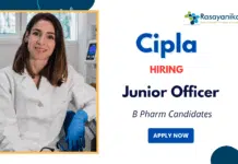 B Pharm Jobs at Cipla | Apply Now for Junior Officer Position B Pharm Jobs at Cipla