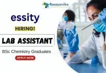 BSc Chemistry Jobs at Essity | Apply Now for Lab Assistant Position BSc Chemistry Jobs at Essity Apply Now for Lab Assistant Position