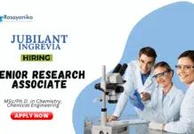 Chemical Engineering Jobs at Jubilant | Apply Now for the Senior Research Associate Role Chemical Engineering Jobs at Jubilant Apply Now for the Senior Research Associate Role