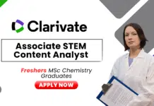 Freshers Chemistry Job at Clarivate – Apply Now for the Associate STEM Content Analyst Role Freshers Chemistry Job at Clarivate - Apply Now for the Associate STEM Content Analyst Role