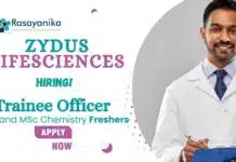 Zydus Pharma Freshers Walk-In Drive – Chemistry & Chemical Engg Eligible Freshers Job Vacancy at Zydus | BSc and MSc Chemistry Graduates Apply Now