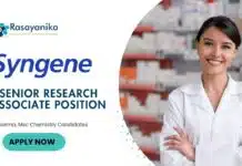Freshers Pharmaceutical Chemistry Jobs at Syngene, Apply Online Freshers M Pharma Jobs at Syngene | Apply Now for Senior Research Associate Position