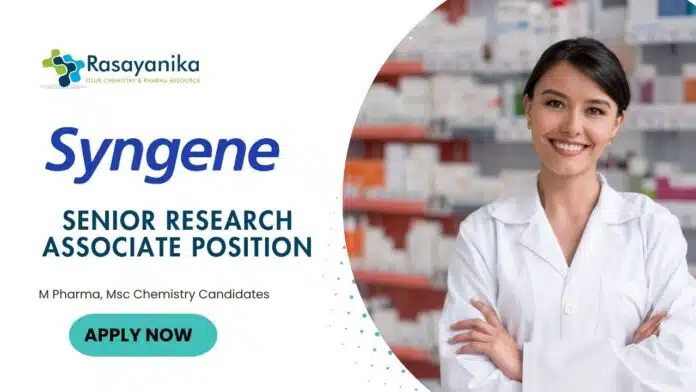 Freshers M Pharma Jobs at Syngene | Apply Now for Senior Research Associate Position Freshers M Pharma Jobs at Syngene | Apply Now for Senior Research Associate Position