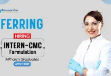 Freshers MPharm Internship at Ferring | Apply Now Freshers MPharm Jobs at Ferring Apply Now for the Intern - CMC Role (2)