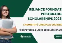Reliance Foundation Postgraduate Scholarships 2025-26 For Chemistry Reliance Foundation Postgraduate Scholarships 2025-26 For Chemistry