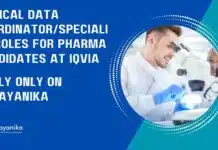 Clinical Data Coordinator/Specialist Roles For Pharma Candidates at IQVIA, Apply Only on Rasayanika Pharma Vacancies Latest in IQVIA