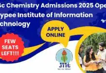 MSc Chemistry Admissions 2025 Open at Jaypee Institute of Information Technology MSc Chemistry Admissions 2025 JIIT