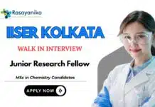 JRF Vacancies at IISER Kolkata | Attend the Walk-in Interview JRF Vacancies For Chemistry