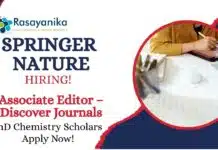 Job Opportunities for PhD Chemistry Scholars | Apply Now For Associate Editor – Discover Journals Role Job Opportunities for PhD Chemistry Scholars | Apply Now For Associate Editor – Discover Journals Role