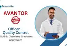 Latest MSc Chemistry Jobs at Avantor | Apply Now For The Officer – Quality Control Role Latest MSc Chemistry Jobs at Avantor | Apply Now For The Officer – Quality Control Role