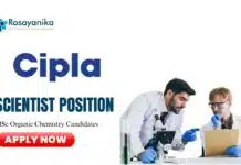 Latest MSc Chemistry Jobs at Cipla | Apply Now For The Scientist Role Latest MSc Chemistry Jobs at Cipla | Apply Now For The Scientist Role