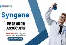 Freshers Organic Chemistry Jobs | Apply Now for the Research Associate Position at Syngene Organic Chemistry Jobs for Freshers Apply Now for the Research Associate Position at Syngene (1)