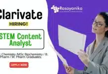 Pharma Jobs for Freshers at Clarivate | Apply Now for the Associate STEM Content Analyst Role Pharma Jobs for Freshers at Clarivate Apply Now for the Associate STEM Content Analyst Role