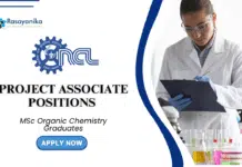 Project Associate Positions at CSIR-NCL – MSc Organic Chemistry Graduates Apply Now Project Associate Positions at CSIR-NCL - MSc Organic Chemistry Graduates Apply Online (1)