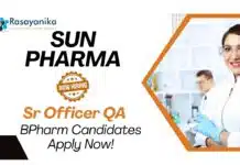 Quality Assurance Jobs at Sun Pharma | BPharm Candidates Apply Now for IPQA in API Role Quality Assurance Jobs at Sun Pharma | BPharm Candidates Apply Now for IPQA in API Role