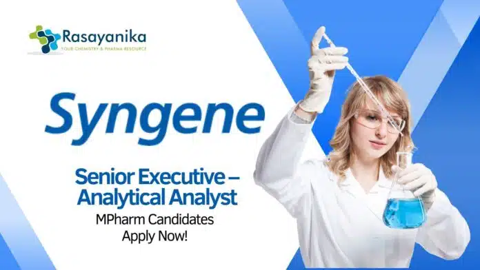 Quality Control Jobs at Syngene MPharm Candidates Apply Now MPharma Job Openings in QC at Syngene
