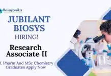 Research Associate Jobs at Jubilant Biosys | M. Pharm And MSc Chemistry Graduates Apply Now Research Associate Jobs at Jubilant Biosys | M. Pharm And MSc Chemistry Graduates Apply Now