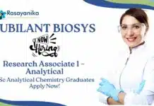 Research Associate Jobs at Jubilant Biosys | MSc Analytical Chemistry Graduates Apply Now Research Associate Jobs at Jubilant Biosys | MSc Analytical Chemistry Graduates Apply Now