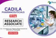 Research Associate Position at Cadila Pharmaceuticals | MSc Graduates Apply Online Research Associate Position at Cadila Pharmaceuticals MSc Graduates Apply Online