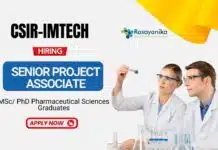 Research Jobs at CSIR-IMTECH | MSc Graduates Apply Now for the Project Associate Position Research Jobs at CSIR-IMTECH MSc Graduates Apply Now for the Project Associate Position