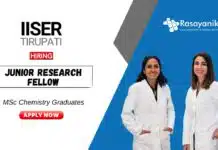 Research Jobs at IISER Tirupati | MSc Chemistry Graduates Apply Now for the JRF Position Research Jobs at IISER Tirupati MSc Chemistry Graduates Apply Now for the JRF Position