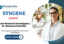 Scientist Jobs at Syngene | Apply Now for Senior Research Investigator Position Scientist Jobs at Syngene | Apply Now for Senior Research Investigator Position