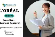 Executive – Advanced Research Job Position At L’Oréal In Bangalore | Chemistry Graduates Apply Now Chemistry Vacancies at L’Oréal | Apply For Executive Role