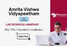 Amrita Vishwa Vidyapeetham Hiring Lab Technical Assistant | Chemistry Graduates can Apply Amrita Vishwa Vidyapeetham Hiring Lab Technical Assistant | Chemistry Graduates can Apply