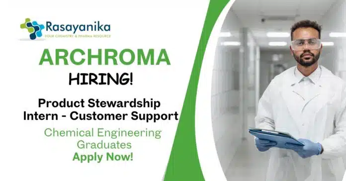 Chemical Engineering Jobs at Archroma Apply Now For The Product Stewardship Intern - Customer Support Role Chemical Engineering Jobs at Archroma | Apply Now For The Product Stewardship Intern - Customer Support Role