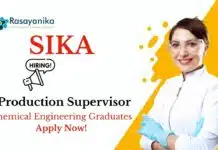 Chemical Engineering Jobs at Sika | Apply Now For The Production Supervisor Role Chemical Engineering Jobs at Sika | Apply Now For The Production Supervisor Role