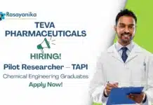 Chemical Engineering Jobs at Teva | Apply Now For The Pilot Researcher – TAPI Role Chemical Engineering Jobs at Teva | Apply Now For The Pilot Researcher – TAPI Role